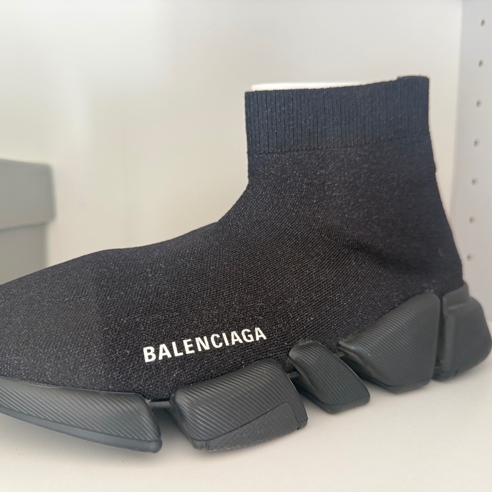 BALENCIAGA WOMENS GLITTER BLACK ON BLACK